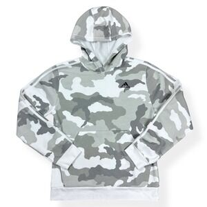 Adidas Hoodie Youth XL Black Gray Camo Sweatshirt Pockets 18 / 20 Pullover Logo